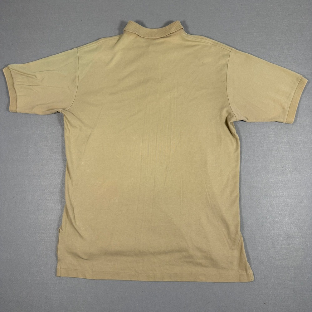 Vintage Polo Ralph Lauren Mens Polo Shirt M Tan Cotton Crest Logo Short Sleeve - Picture 4 of 13